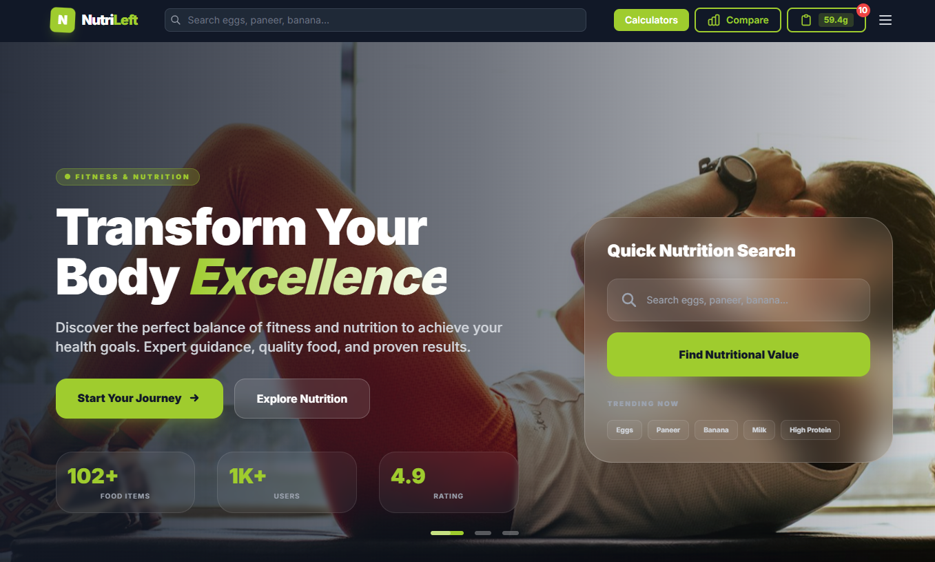 NutriLeft Case study preview mockup image
